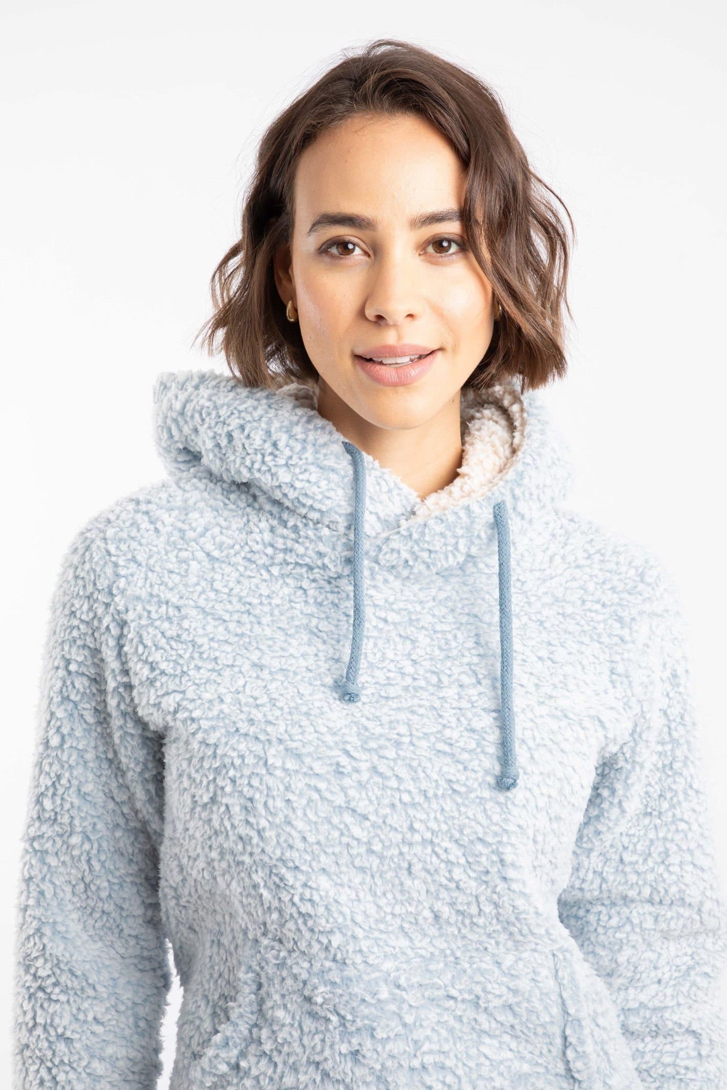 Weird Fish Weird Fish Women's Yara Cosy Fleece Hoodie in Light Blue