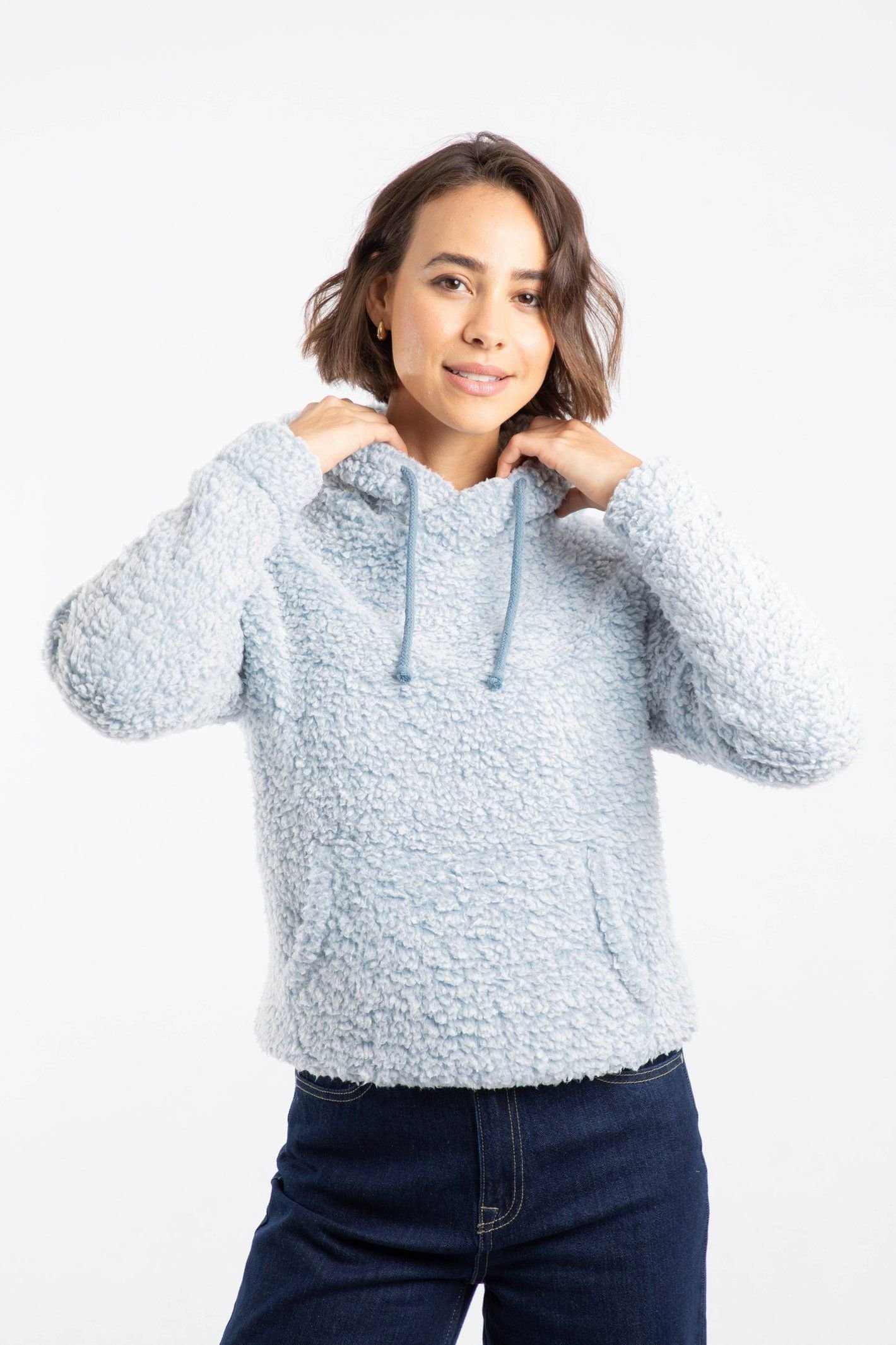 Weird Fish Weird Fish Women's Yara Cosy Fleece Hoodie in Light Blue - 3