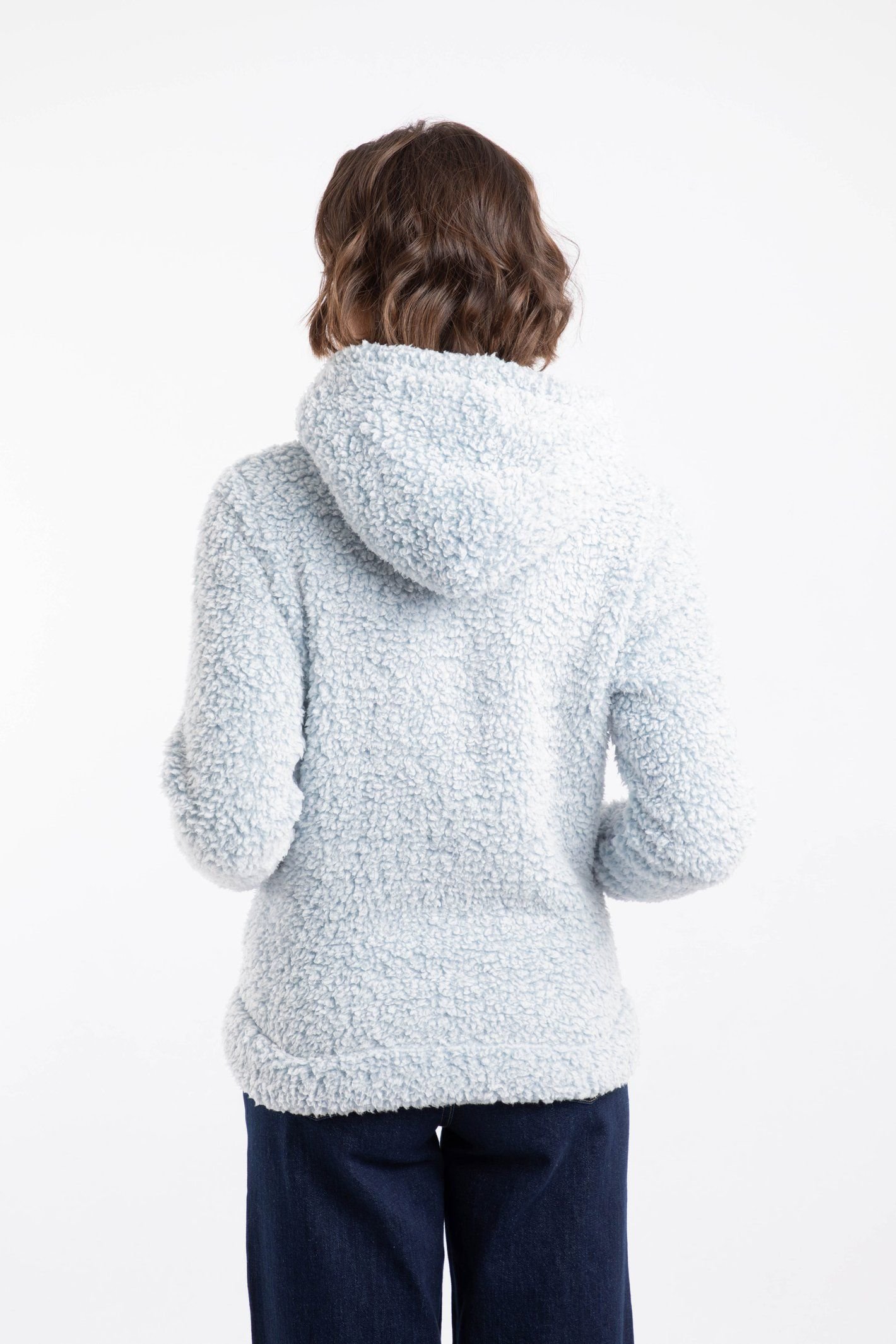 Weird Fish Weird Fish Women's Yara Cosy Fleece Hoodie in Light Blue - 4