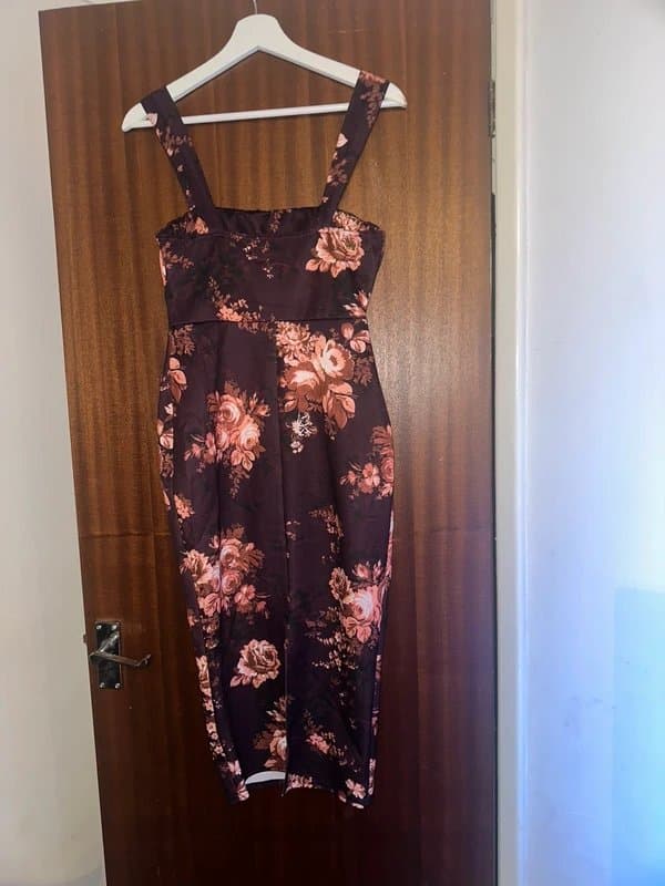 ASOS Design Plum floral bodycon dress