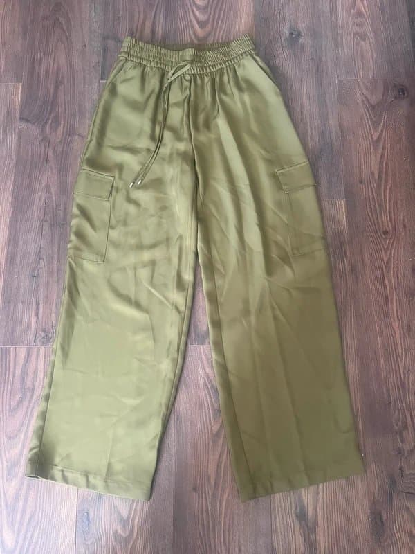F&F F&F khaki satin wide leg trousers size 6