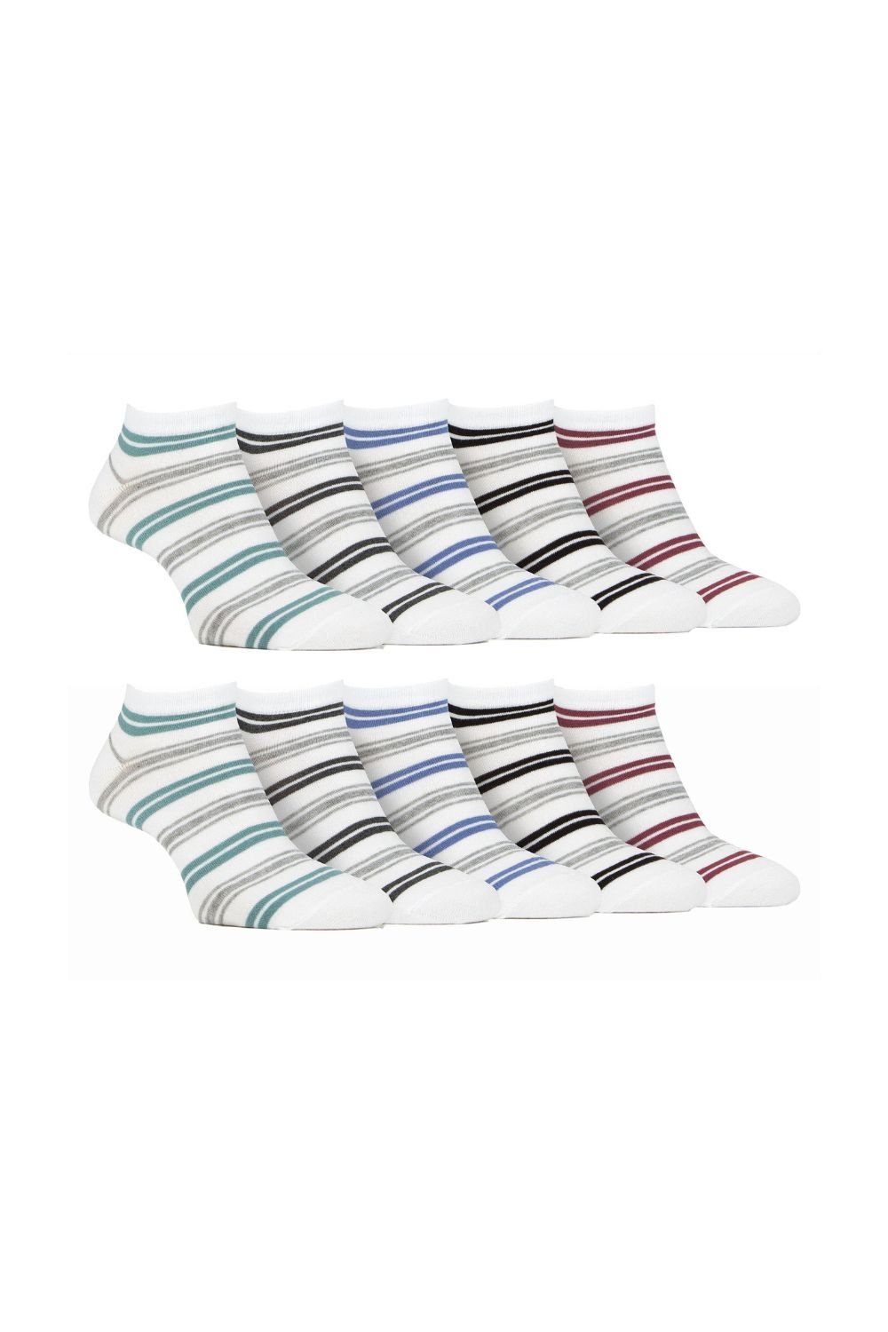 Farah FARAH Men's 10 Pack Breathable Bamboo Plain Trainer Socks - 1