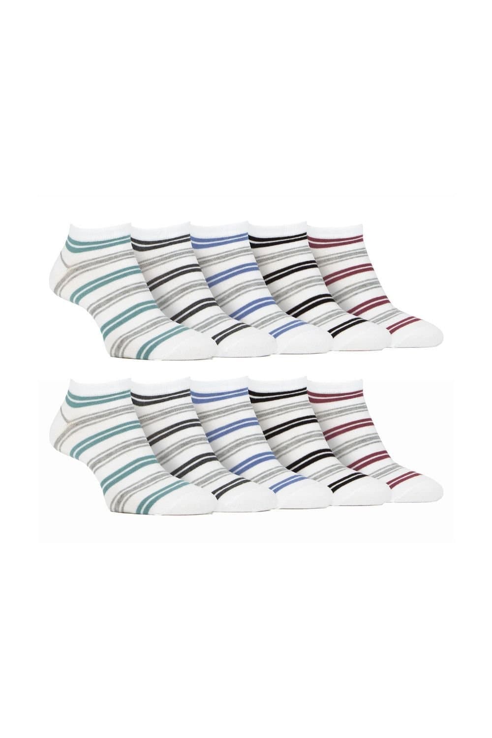 Farah FARAH Men's 10 Pack Breathable Bamboo Plain Trainer Socks