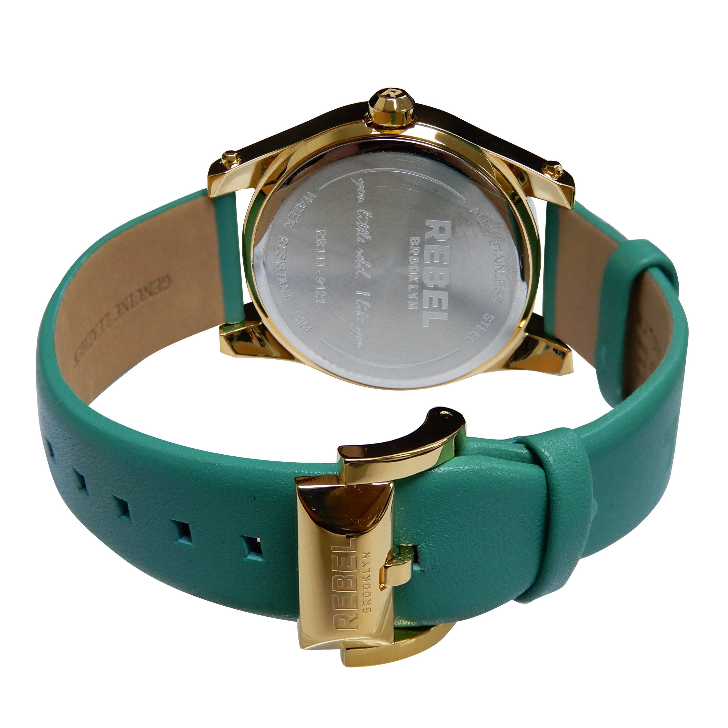 Rebel Rebel Women's Gravesend Teal Dial Leather Watch - 2