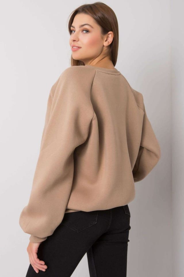 Love Lace Love Lace Women's Cotton Crew Neck Sweatshirt Long Sleeve Everyday Wear in Beige - 3