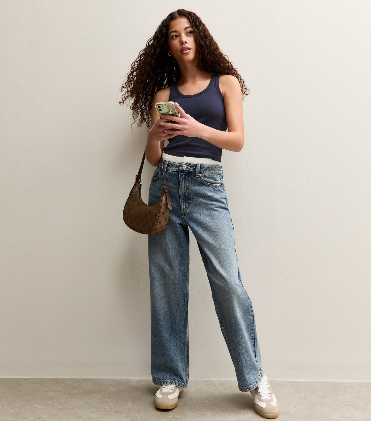 New Look Girls' Navy Scoop Neck Ribbed Vest Top New Look - 3