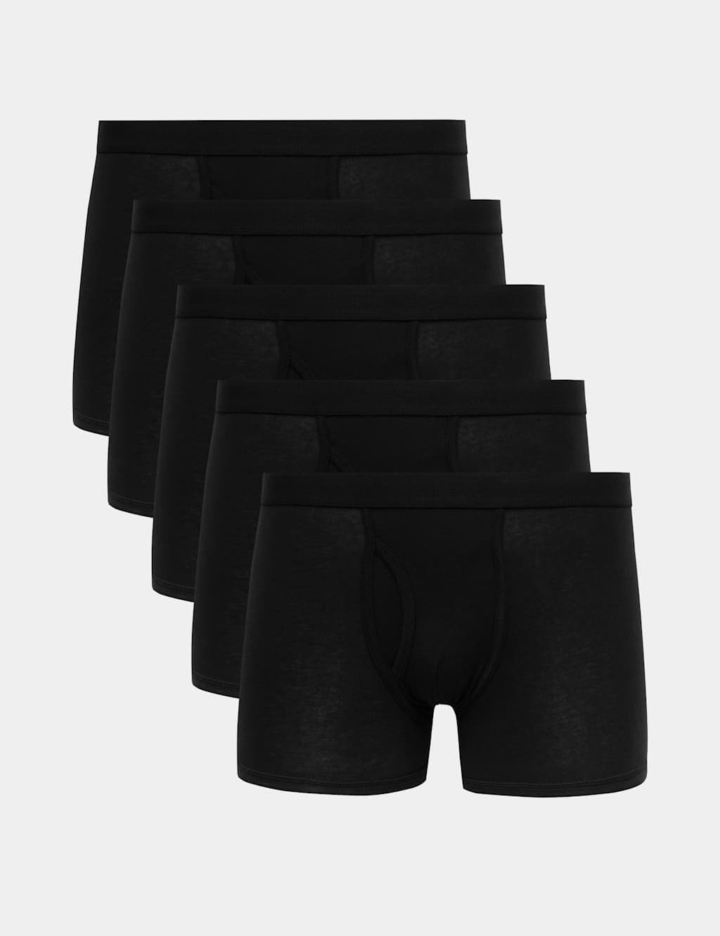 Marks & Spencer M&S 5 Pack Cotton Stretch Cool & Fresh™ Trunks Black