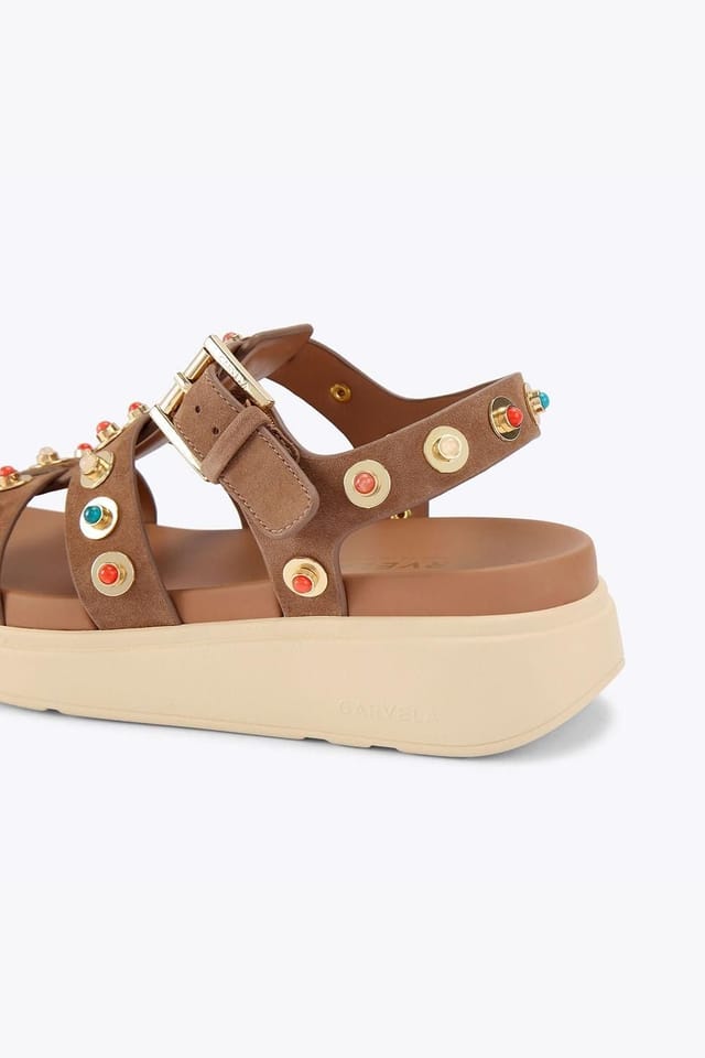 Carvela Carvela Women's 'Amalfi Flatform' Suede Sandals in Camel - 3
