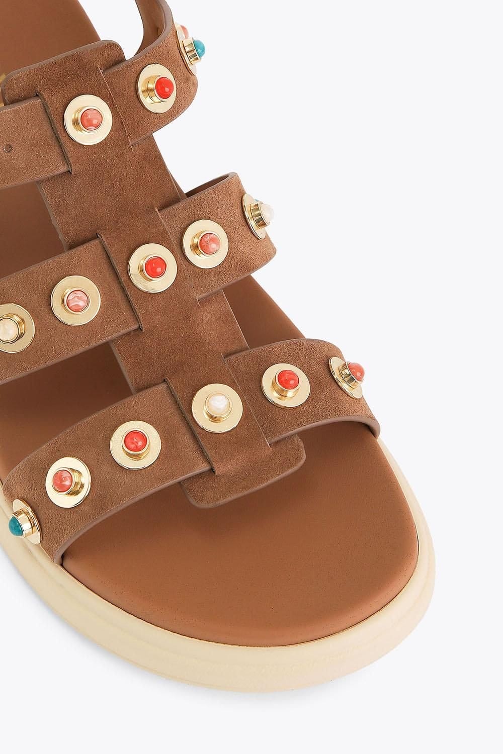 Carvela Carvela Women's 'Amalfi Flatform' Suede Sandals in Camel - 4