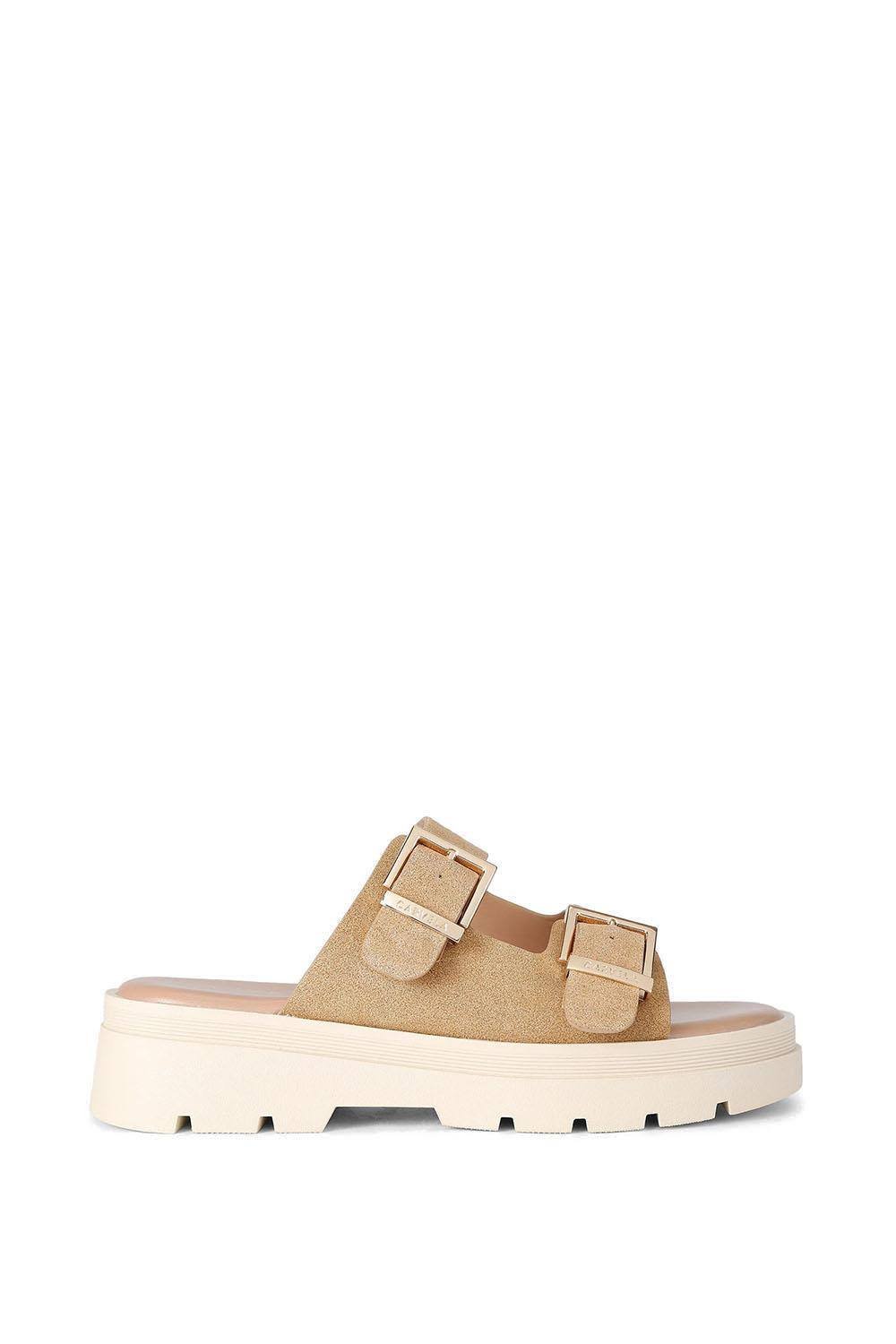 Carvela Carvela Women's 'Bormio Buckle' Fabric Sandals in Taupe - 3