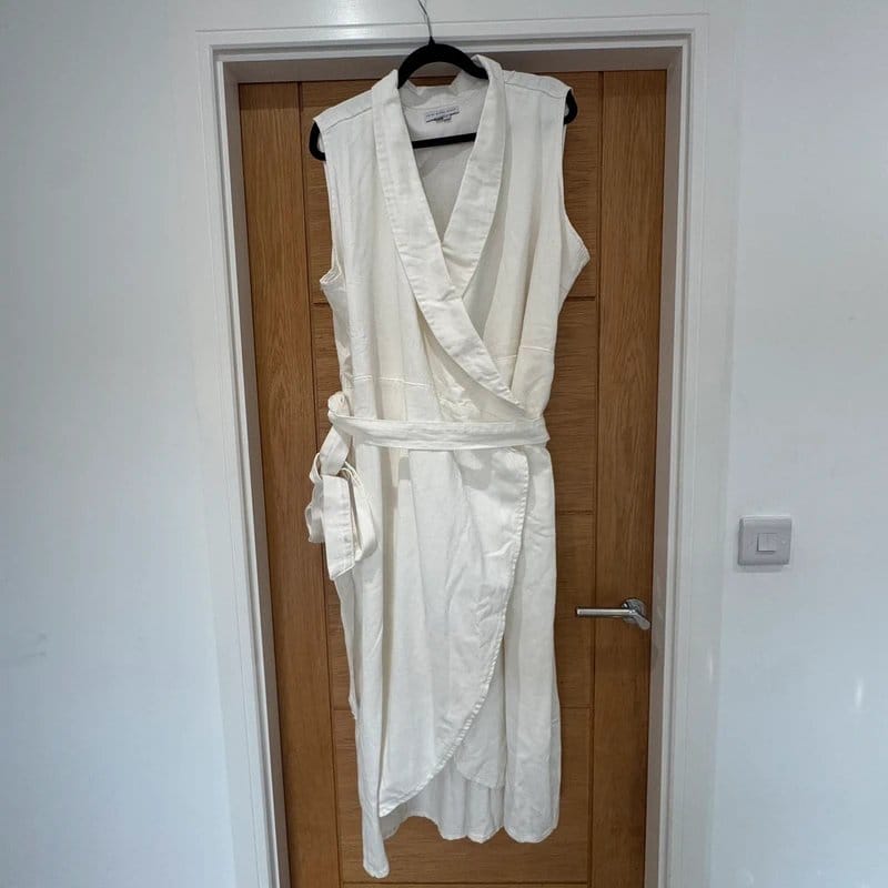 Never Fully Dressed White Cotton Wrap Dress