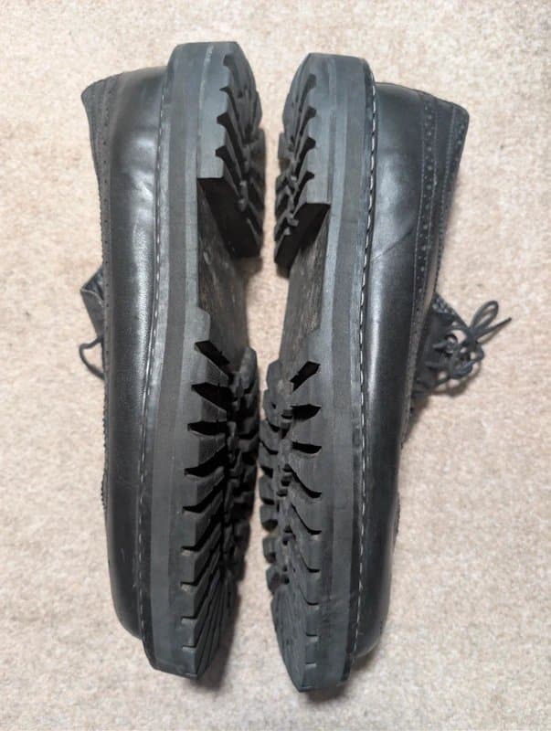 ASOS Design Mens ASOS Design Black Contrast Stitch Chunky Brogues - 11/12