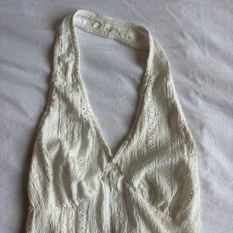 ASOS Design Asos design broderie halter neck top