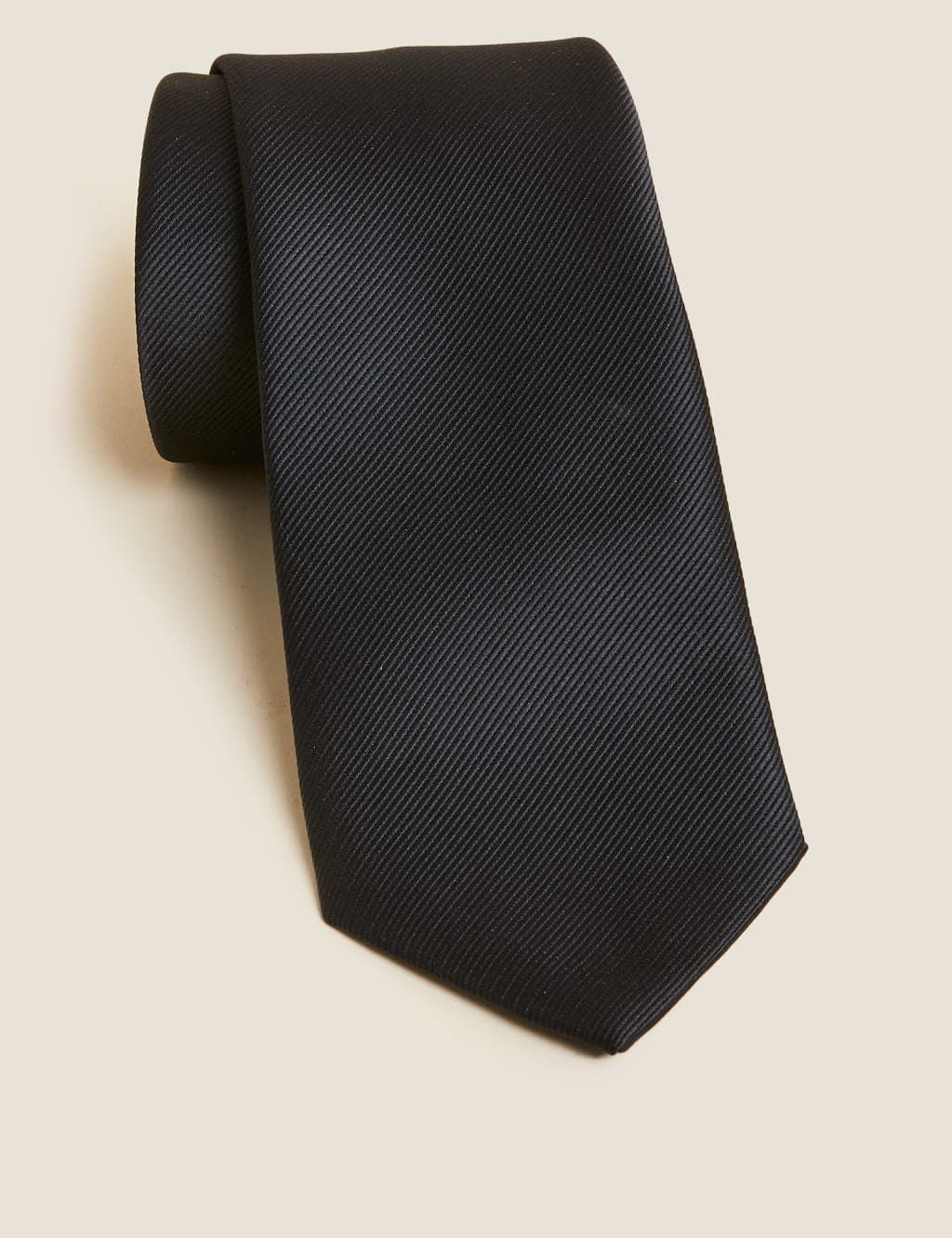 Marks & Spencer M&S Personalised Slim Textured Tie Black