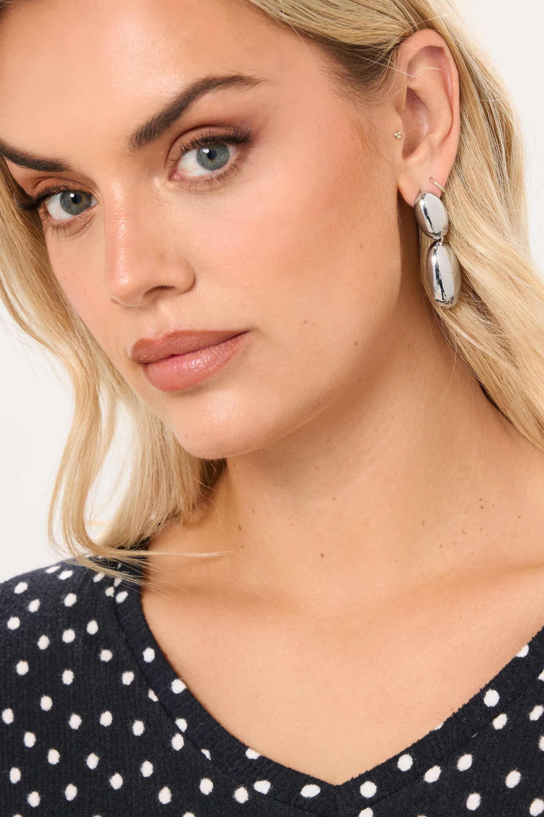 Yours Silver Tone Polished Drop Earrings