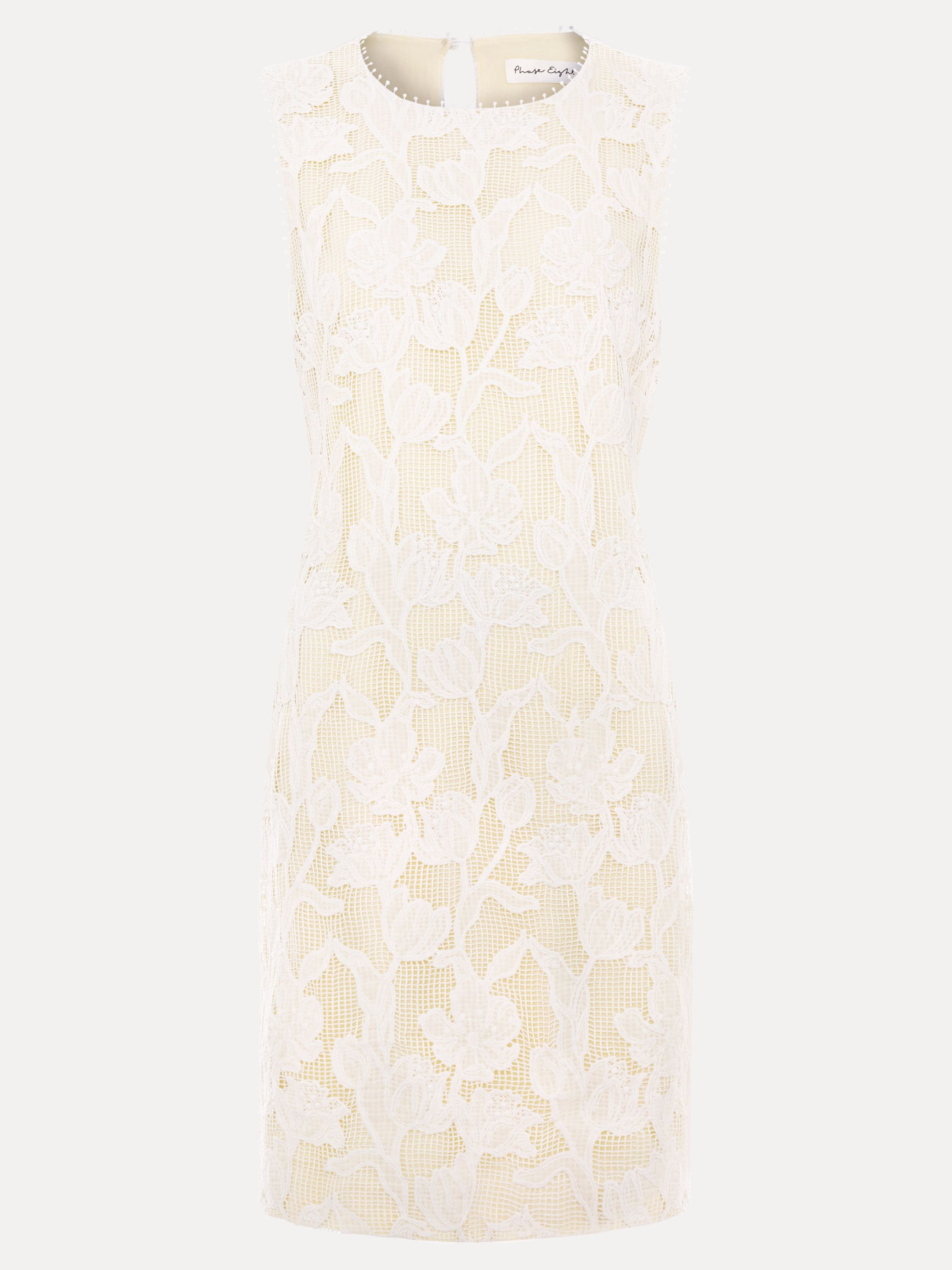 Phase Eight Phase Eight Women's Bryony Sleeveless Lace Mini Dress in Warm White - 2