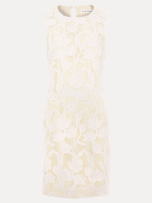 Phase Eight Phase Eight Women's Bryony Sleeveless Lace Mini Dress in Warm White - 2