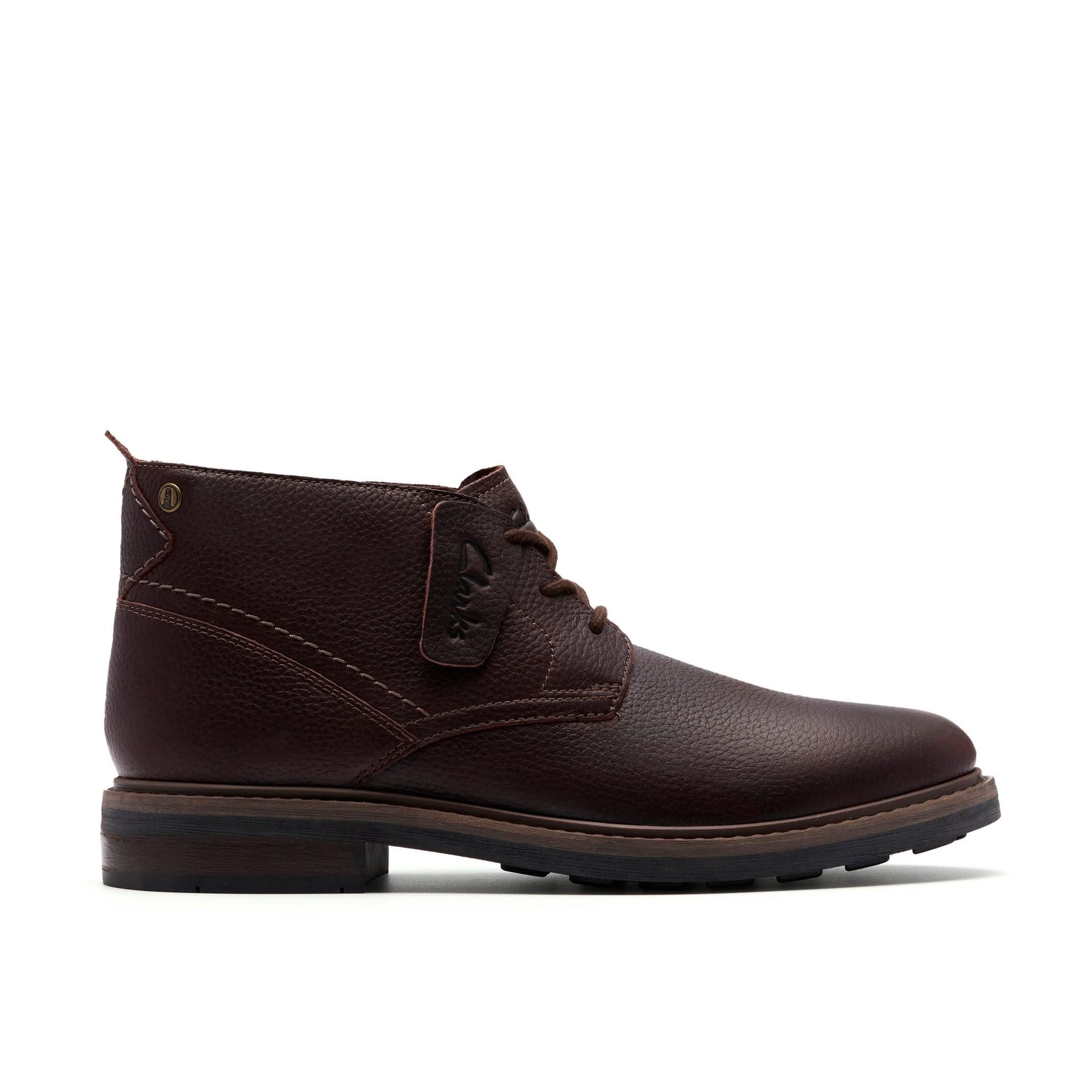 Clarks Clarks Men's Newford Mid Waterproof Brown Warmlined Leather Ankle Boots, Lace Up