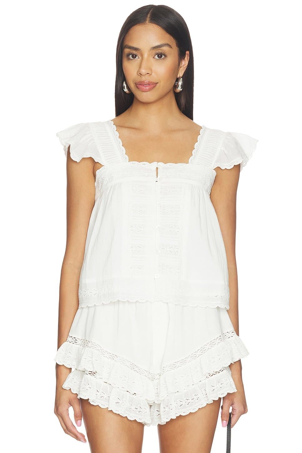 revolve Revolve White Flutter Sleeveless Top