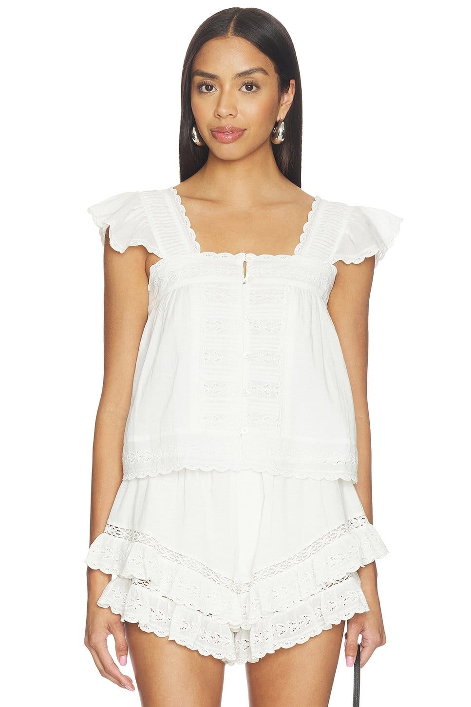 Revolve White Flutter Sleeveless Top