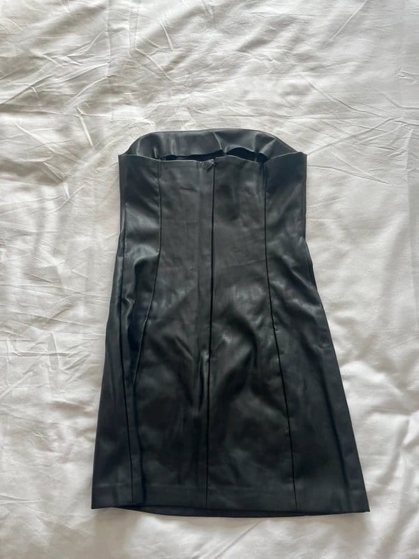 ASOS Black Faux Leather Bodycon Dress