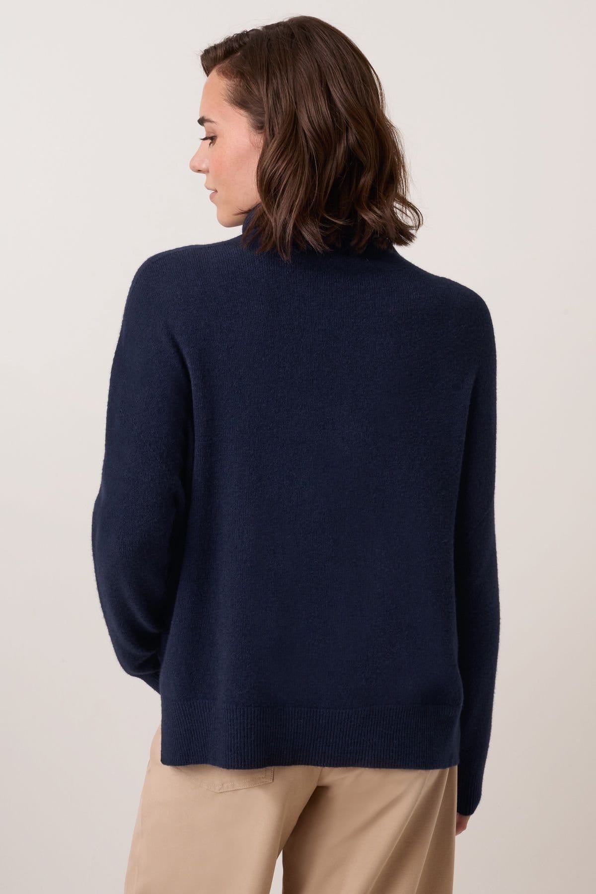 Celtic & Co Celtic & Co Women's Slouchy Roll Neck Jumper in Dark Navy - 4