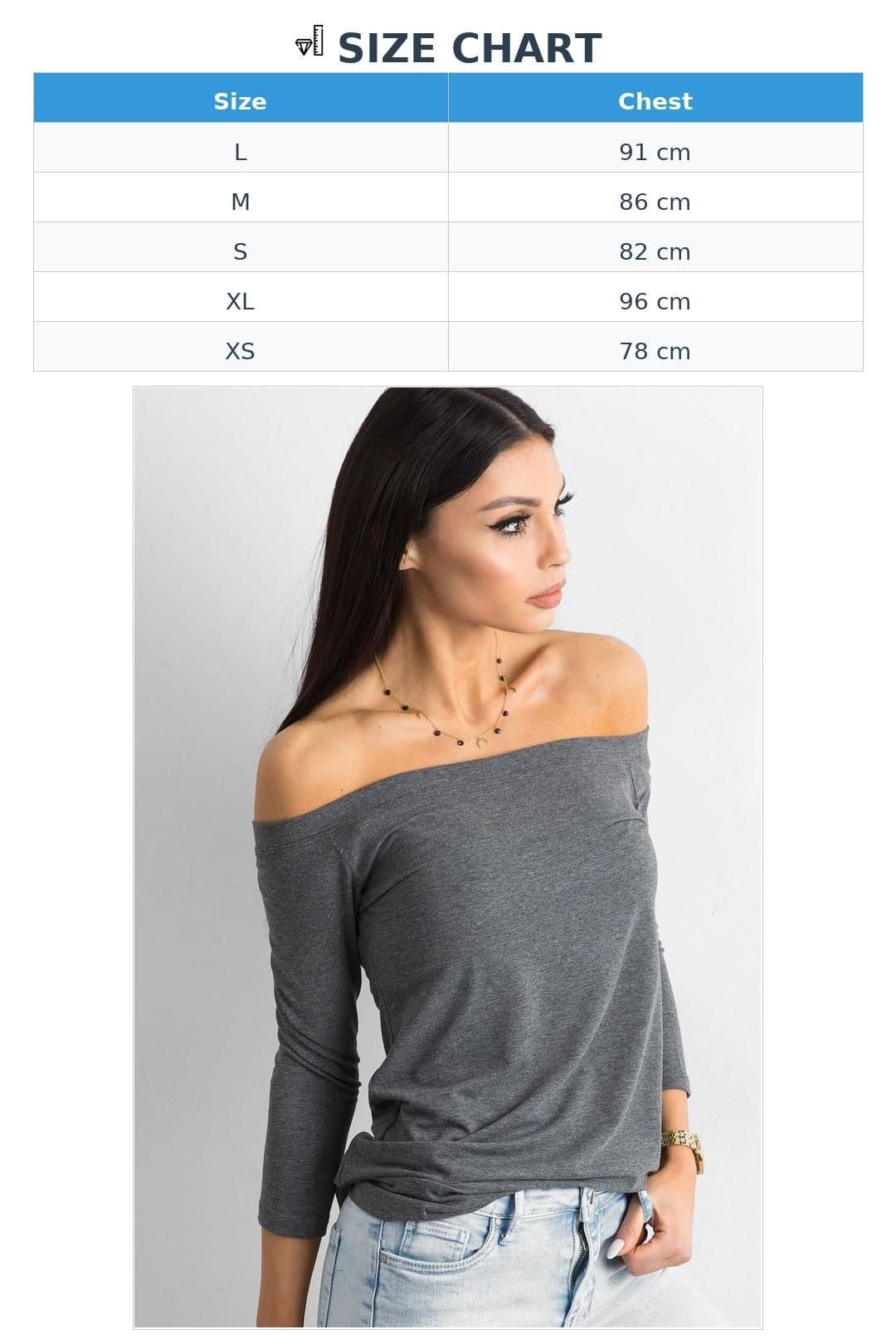 Love Lace Love Lace Women's Spanish Off-Shoulder Blouse 3/4 Sleeves in Grey - 4
