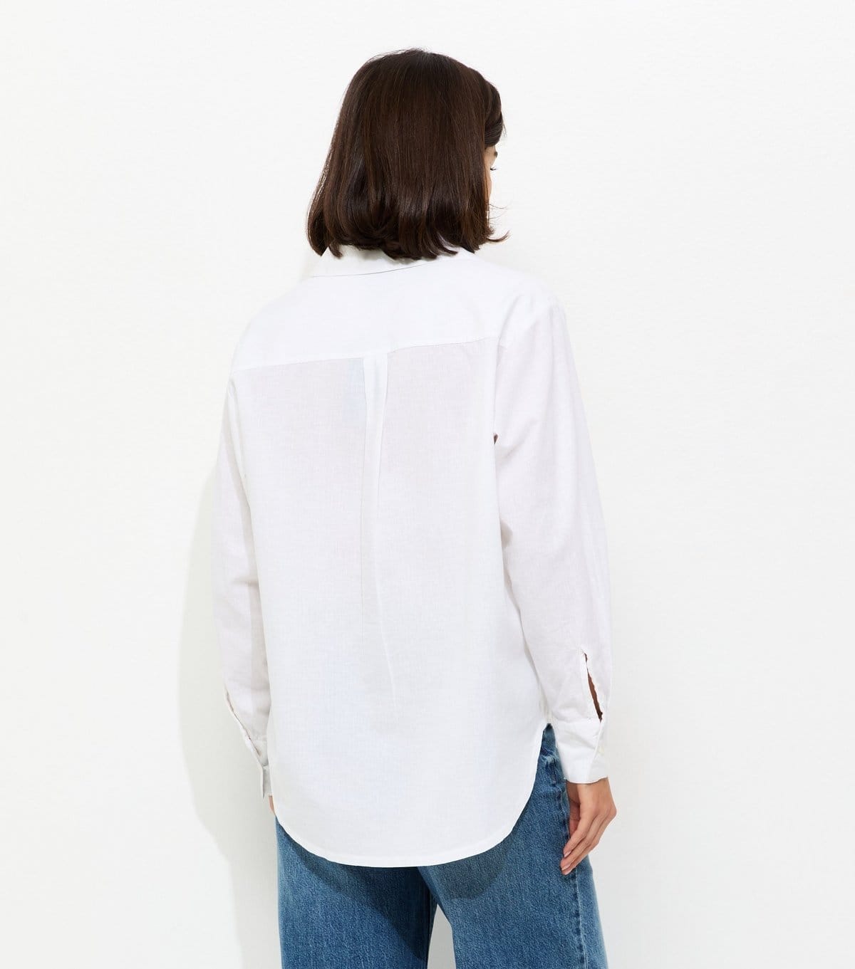 New Look Women's White Embroidered Cut Out Long Sleeve Shirt New Look - 4