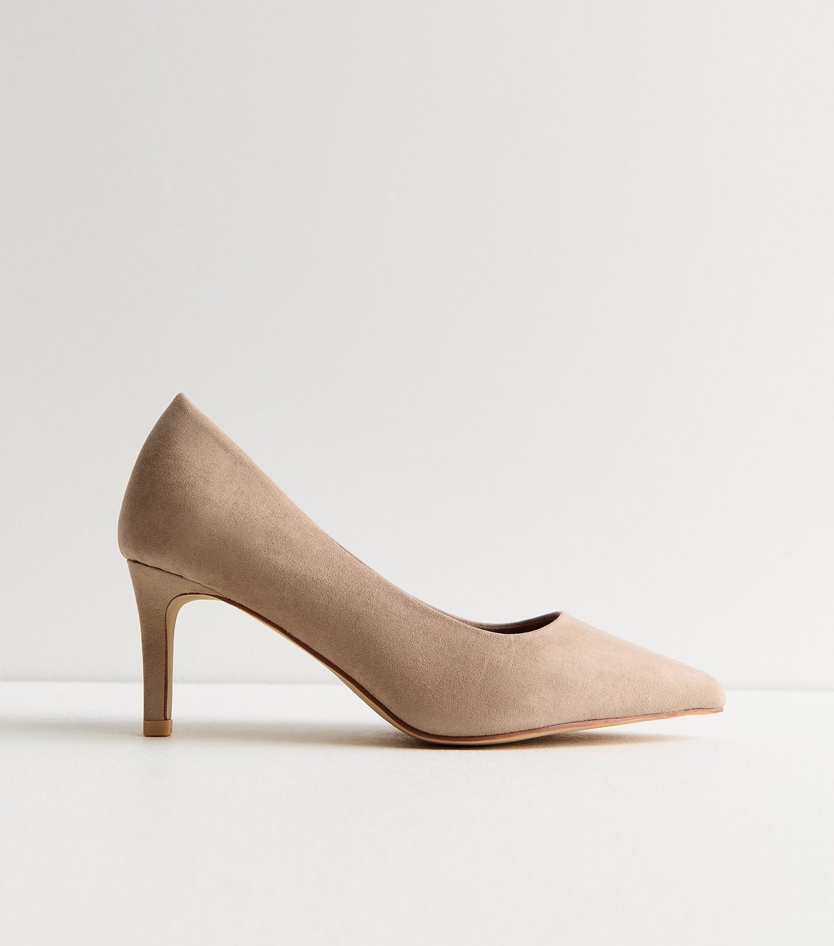 New Look Women's Extra Wide Fit Light Brown Faux Suede Court Shoes Vegan New Look - 2