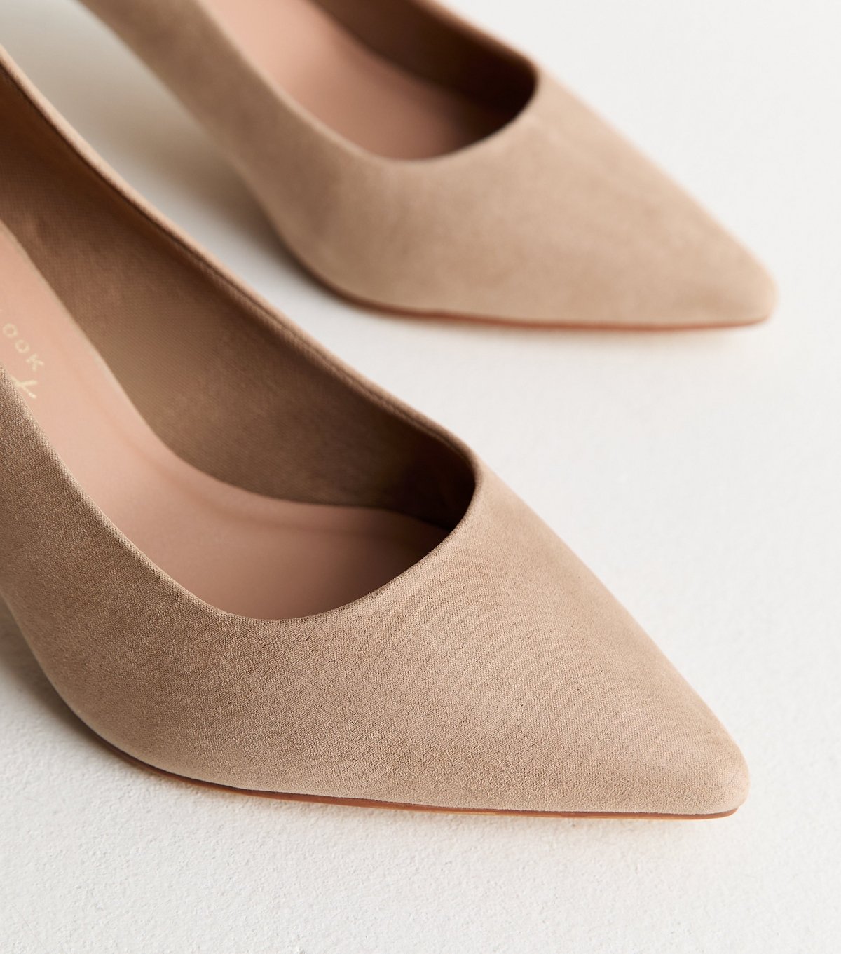 New Look Women's Extra Wide Fit Light Brown Faux Suede Court Shoes Vegan New Look - 3