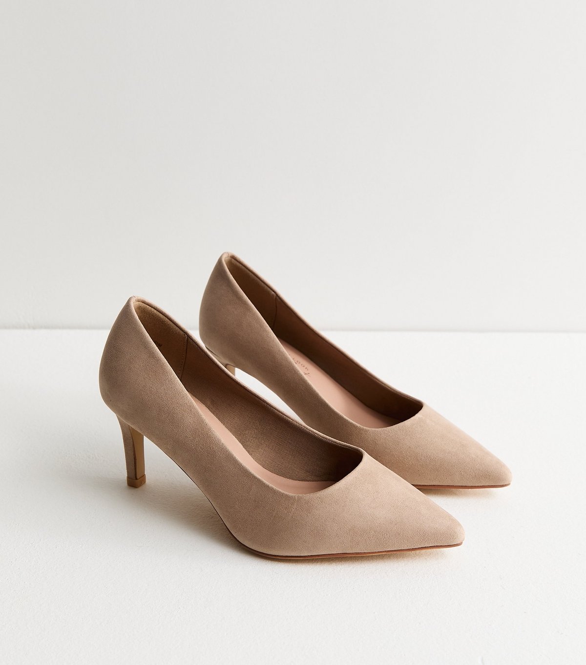 New Look Women's Extra Wide Fit Light Brown Faux Suede Court Shoes Vegan New Look - 4