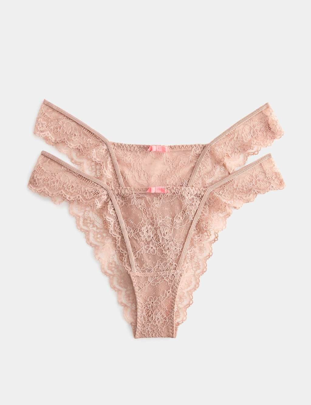 Marks & Spencer M&S 2 Pack Ida Lace Miami Knickers Rose Quartz