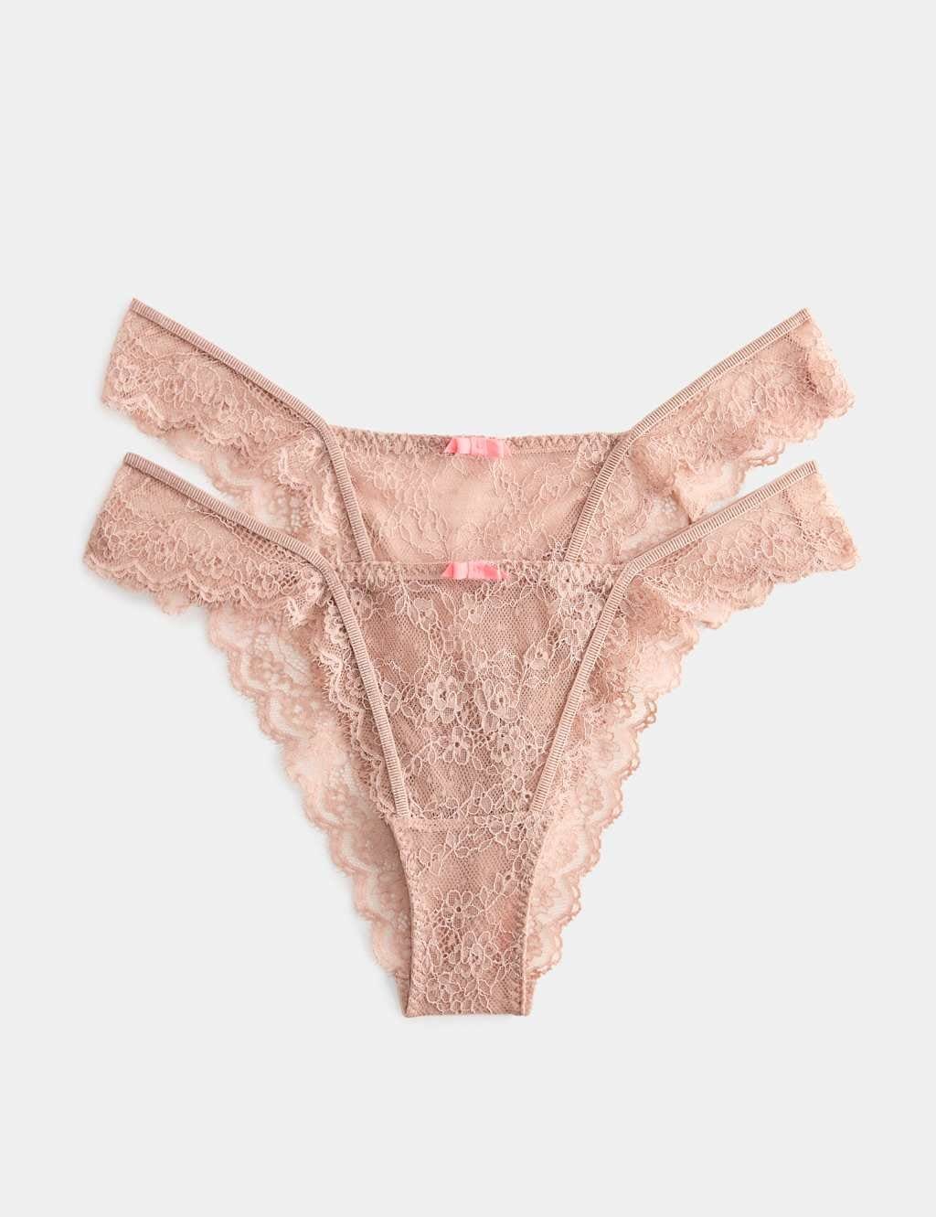 Marks & Spencer M&S 2 Pack Ida Lace Miami Knickers Rose Quartz - 1