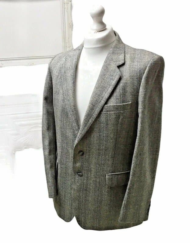 St Michael M&S St Michael Vintage Mens Grey Pure New Wool Blazer Jacket Size Medium 42