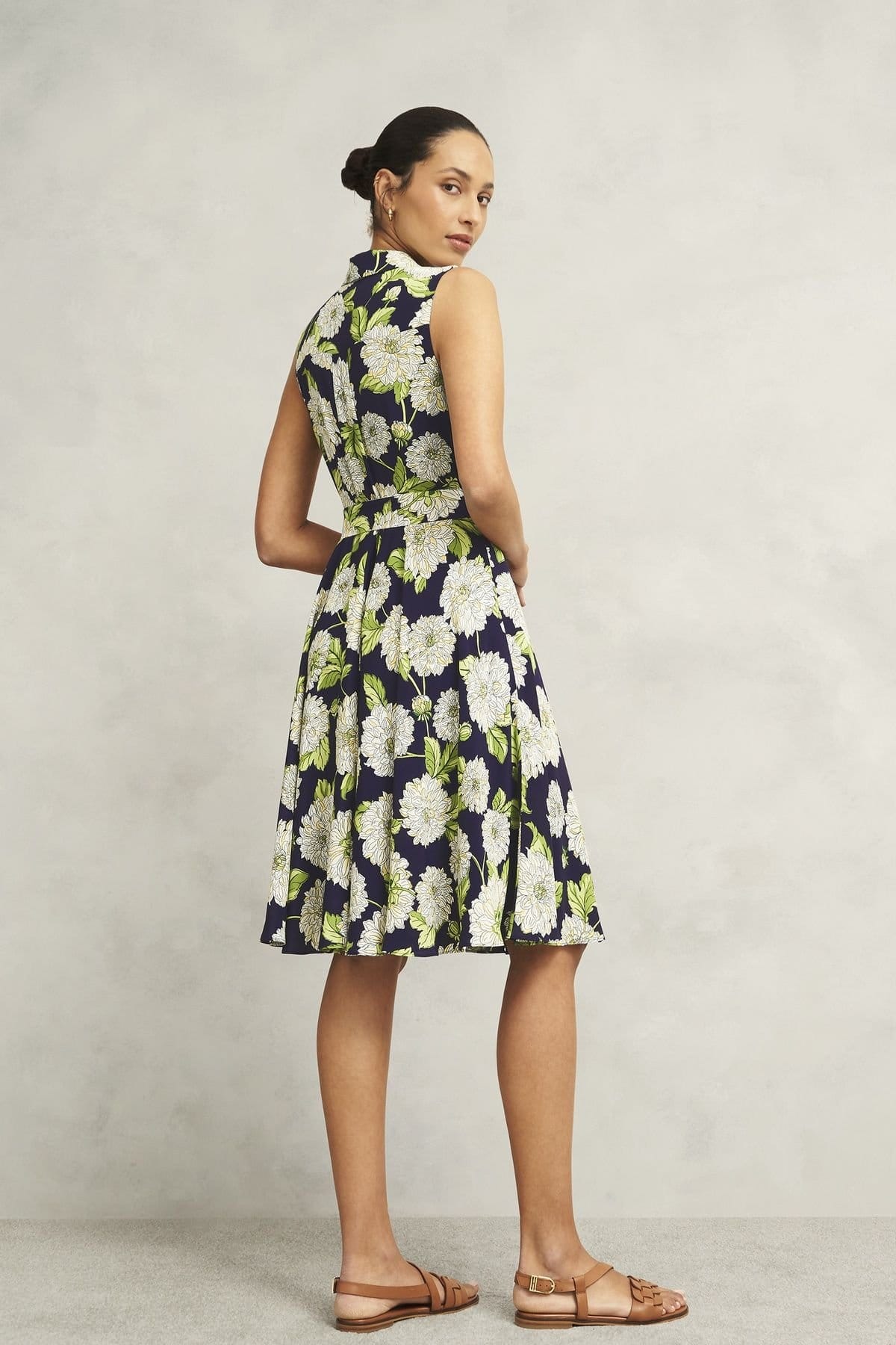 Hobbs London Hobbs London Women's Bea Sleeveless Shirt Midi Dress in Dark Navy - 4