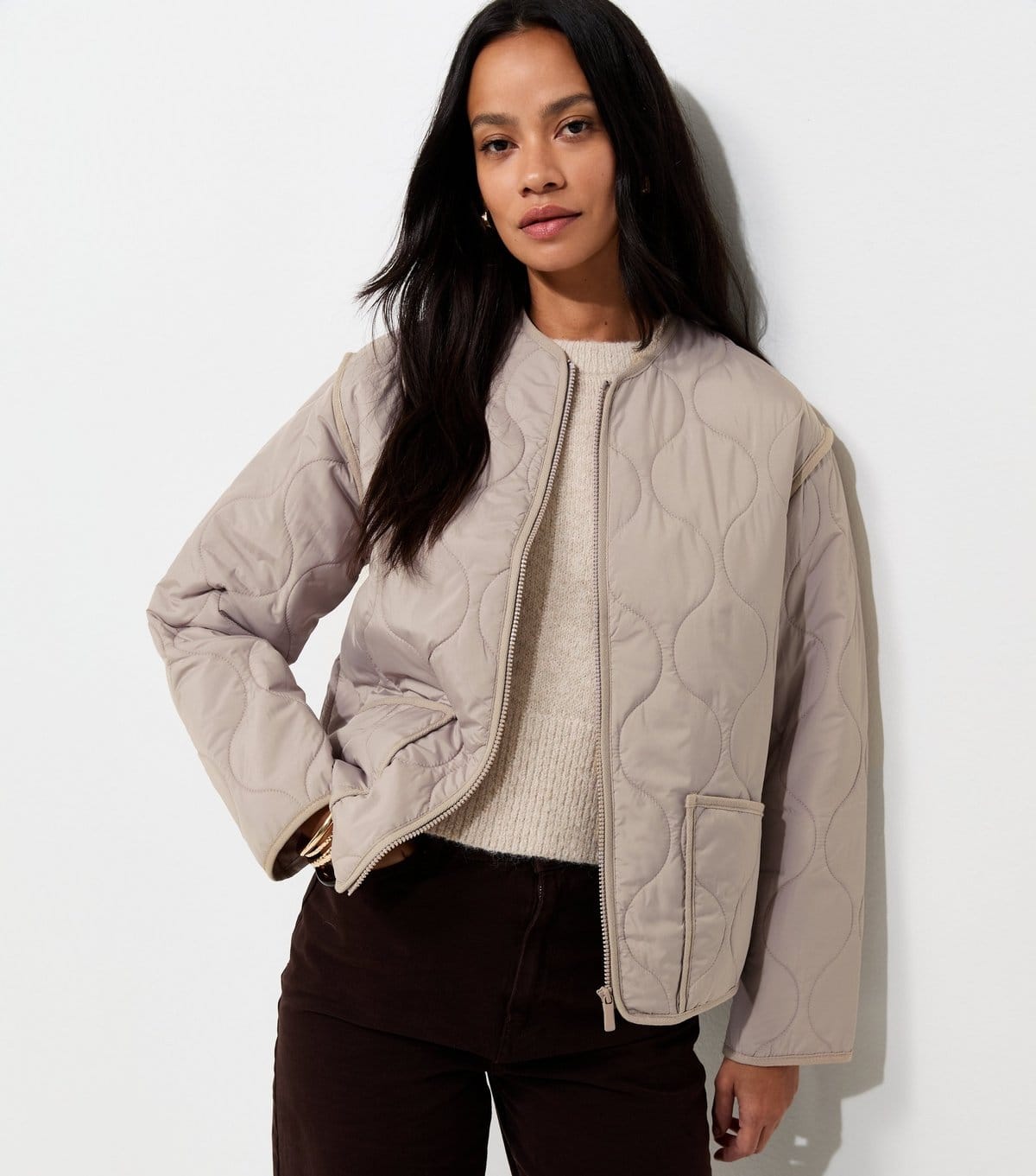 New Look Off White Quilted Padded Jacket
