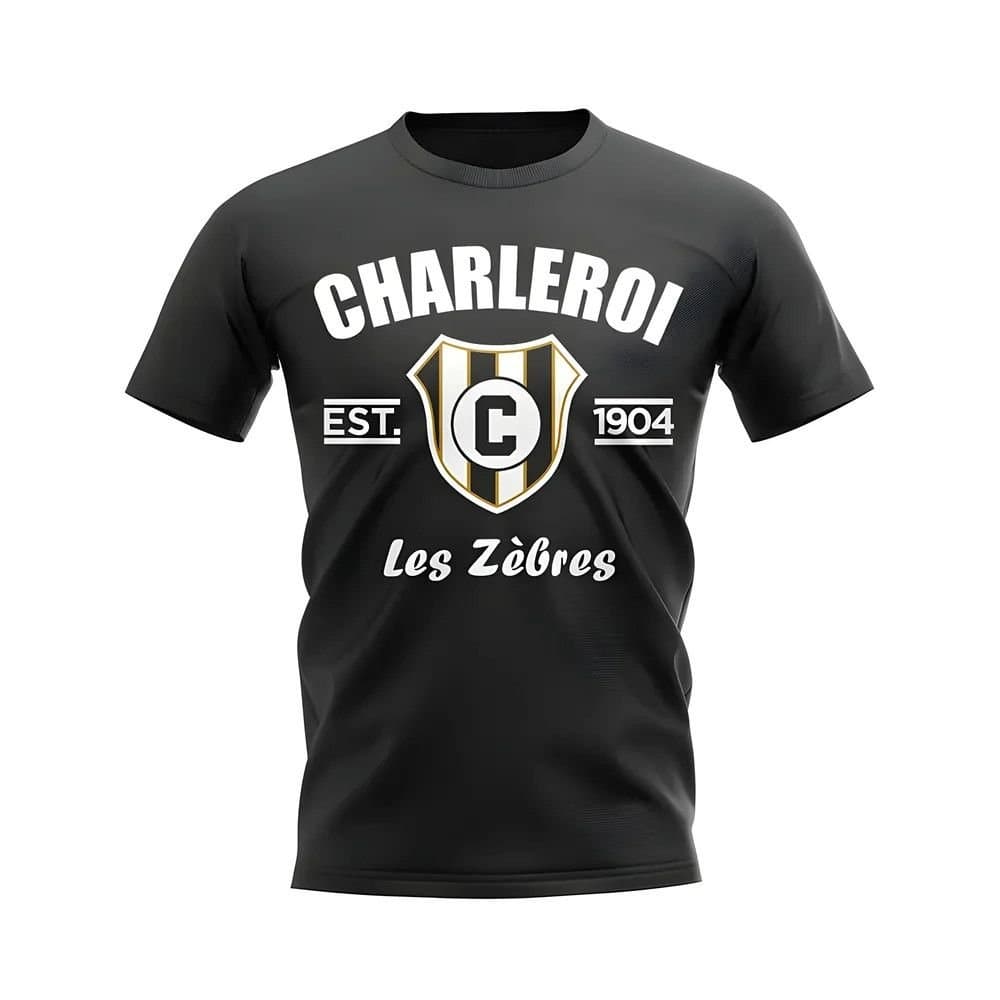 Charleroi Charleroi Men's Personalised Established Football T-Shirt in Black
