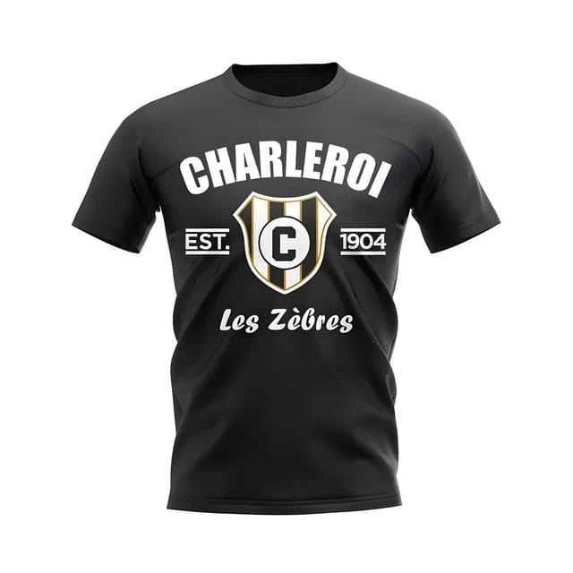 Charleroi Charleroi Men's Personalised Established Football T-Shirt in Black - 2