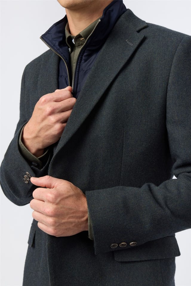 Melka Melka Men's Single Breasted Zip Front Regular Suit Jacket in Dark Blue - 2