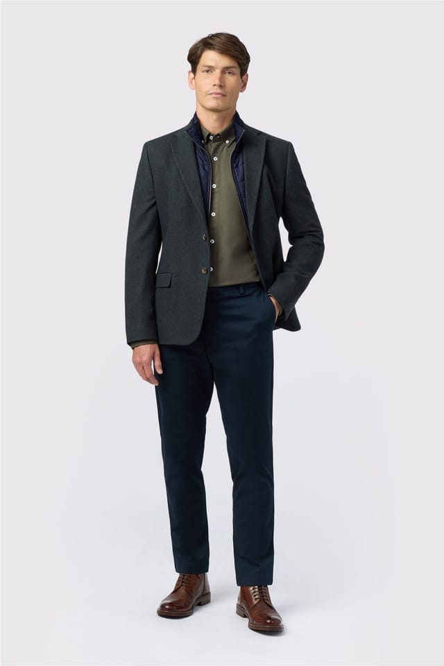 Melka Melka Men's Single Breasted Zip Front Regular Suit Jacket in Dark Blue - 3