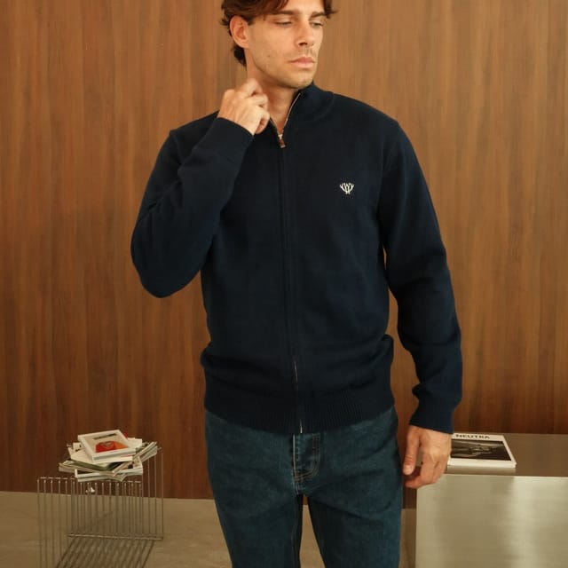 Walker & Hunt Walker & Hunt Men's Ashbury Full Zip in Navy - 2