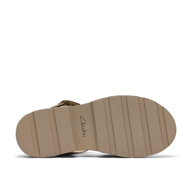 Clarks Clarks Women's Orinoco3 Cross Cream Leather Flat Sandals - 3