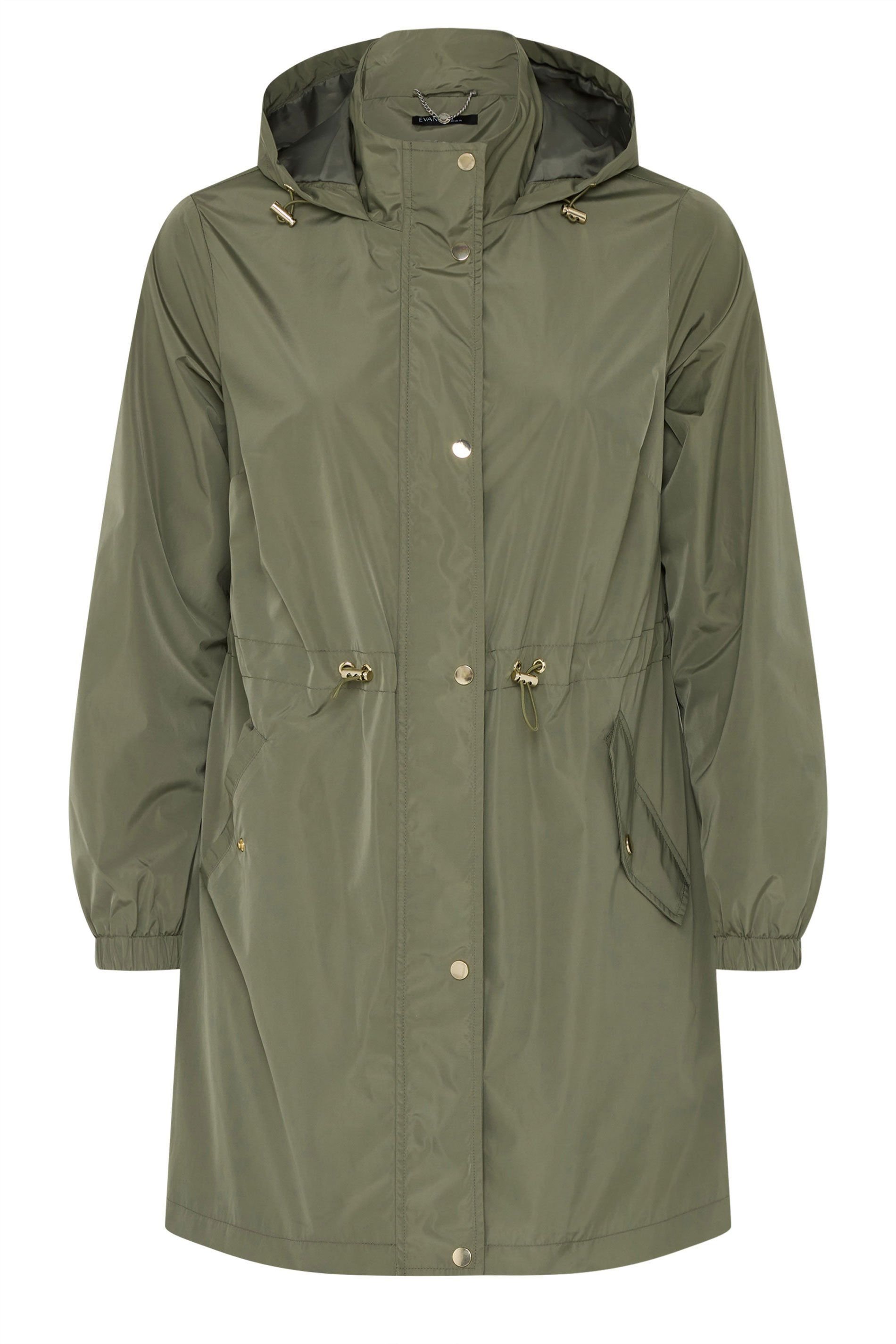 Evans Evans Women's Lightweight Rain Jacket in Olive - 2