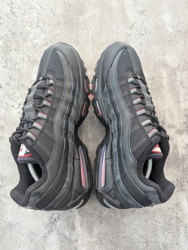 Nike Nike Air Max 95 Big Bubble Black University Red UK12 Mens Trainers | 562