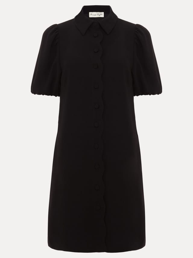 Phase Eight Phase Eight Women's Candice Scallop Detail Shirt Dress in Black - 2