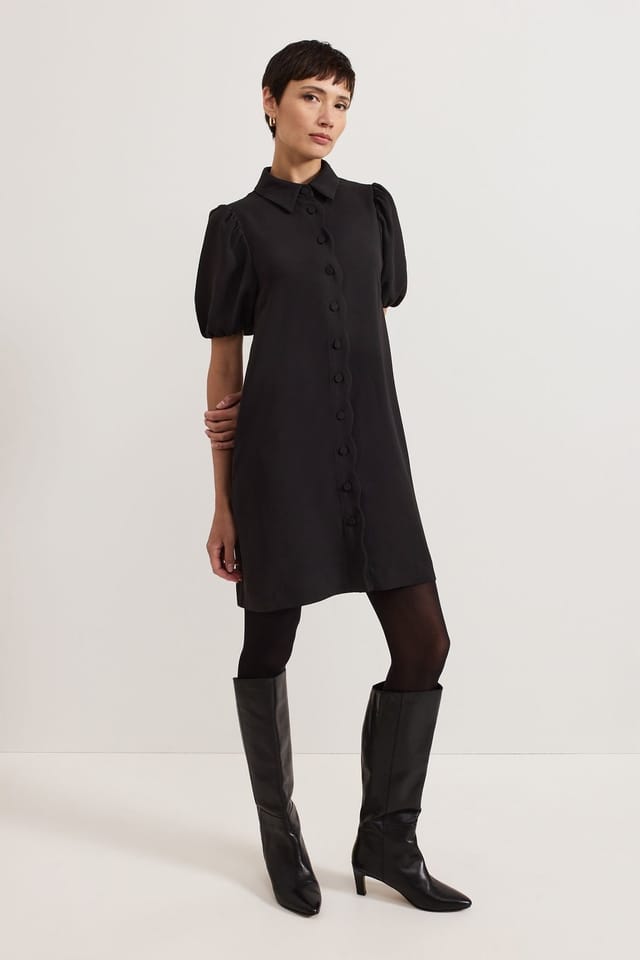 Phase Eight Phase Eight Women's Candice Scallop Detail Shirt Dress in Black - 3
