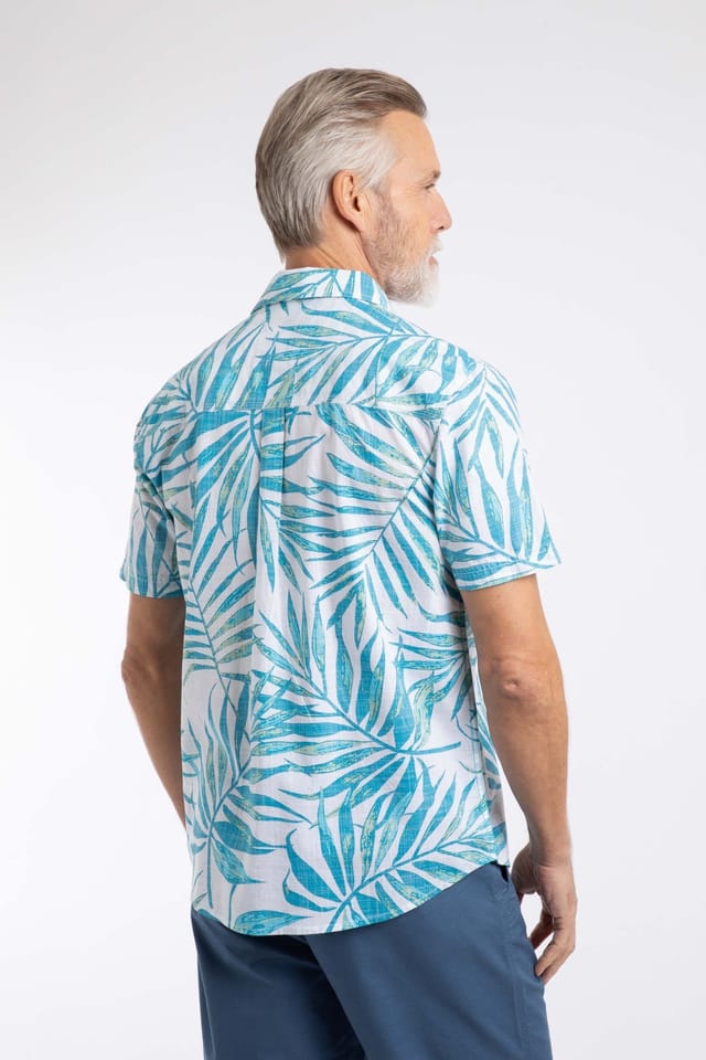 Weird Fish Weird Fish Men's Faraway Short Sleeve Printed Shirt in White - 3