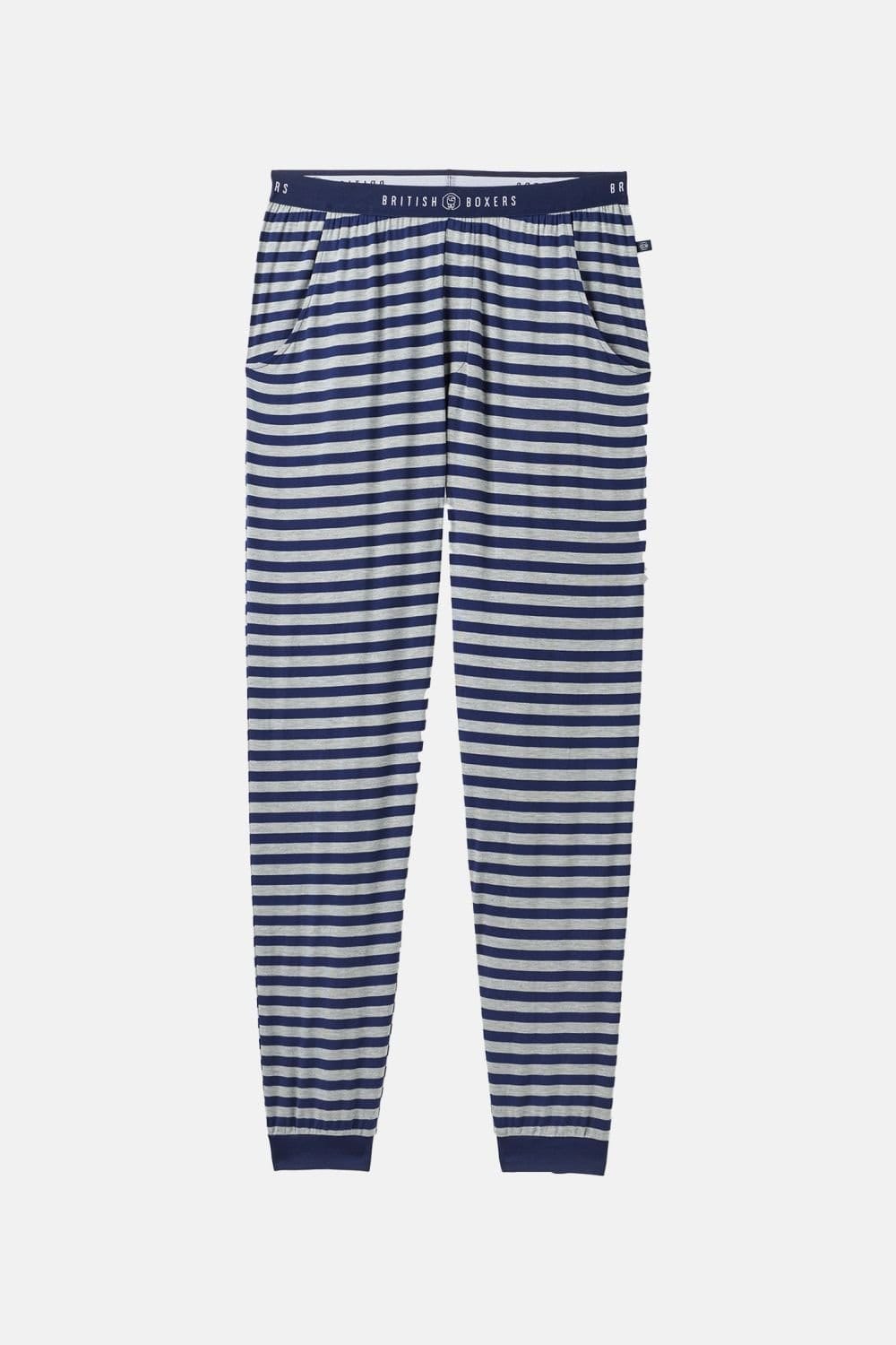 British Boxers British Boxers Men's "Grey Melange" Stripe Bamboo Pyjama Set in Light Grey - 4
