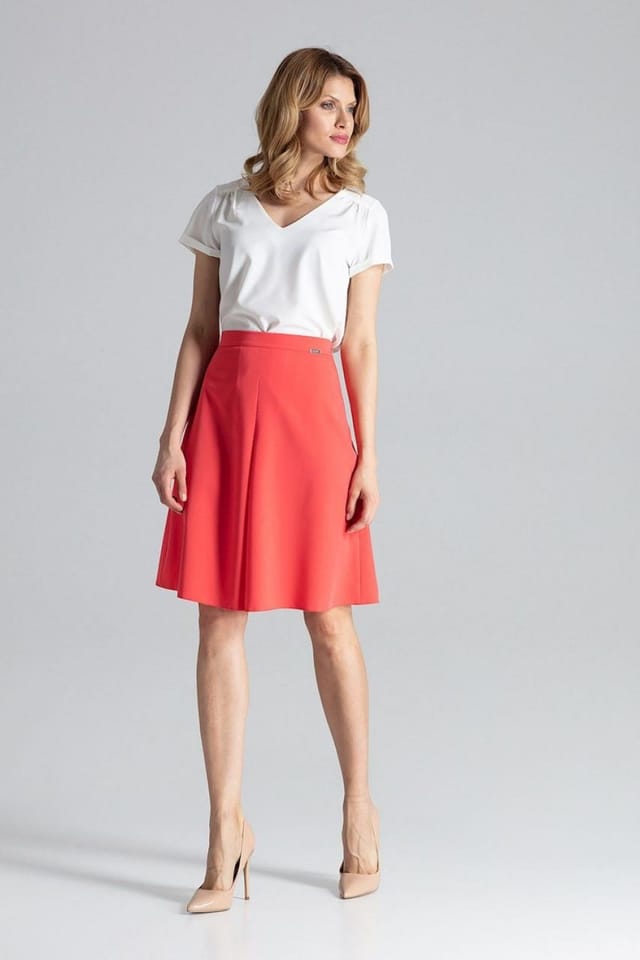 Love Lace Love Lace Women's A Line Midi Skirt Side Concealed Zip Pleats in Pink - 2