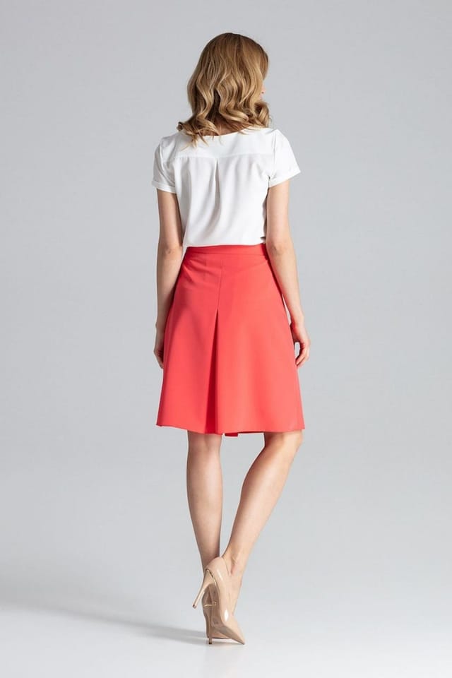 Love Lace Love Lace Women's A Line Midi Skirt Side Concealed Zip Pleats in Pink - 3